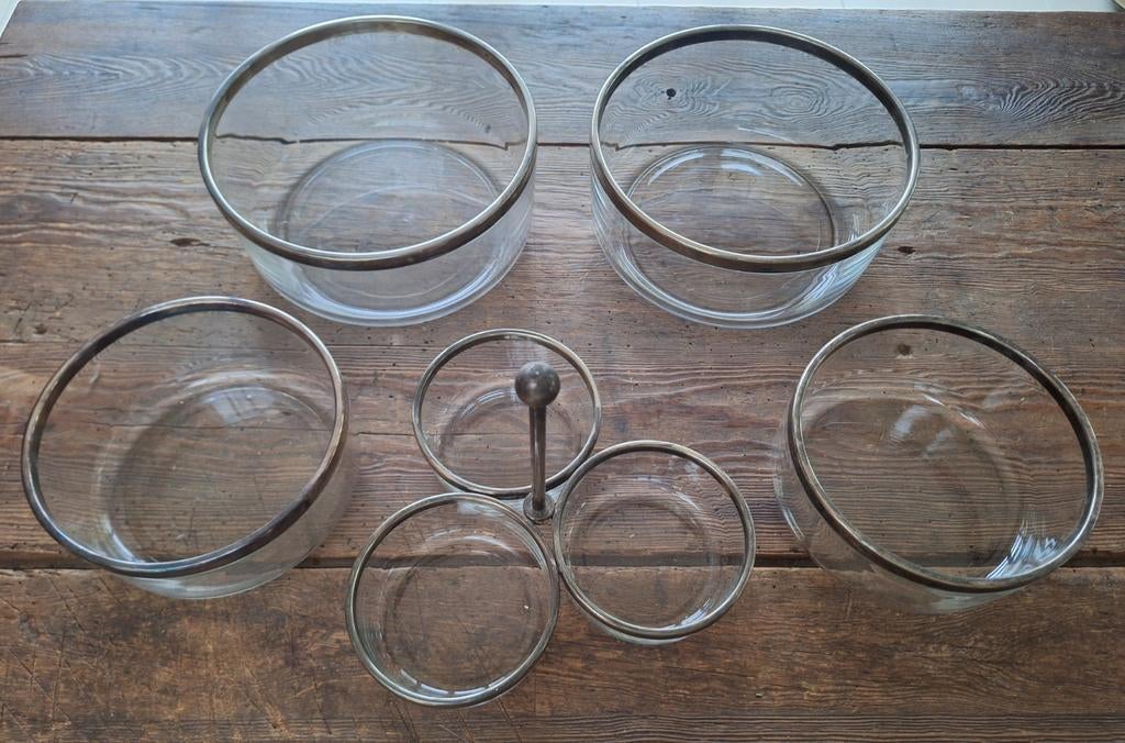 Zilver ingelegde nestschalen, Ophalen of Verzenden