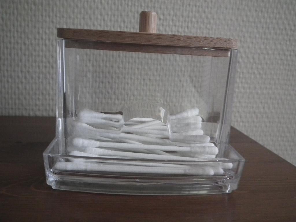 Distributeur de coton-tige (hauteur 8 cm) état impeccable, Envoi, Comme neuf, Tout le visage, Autres types