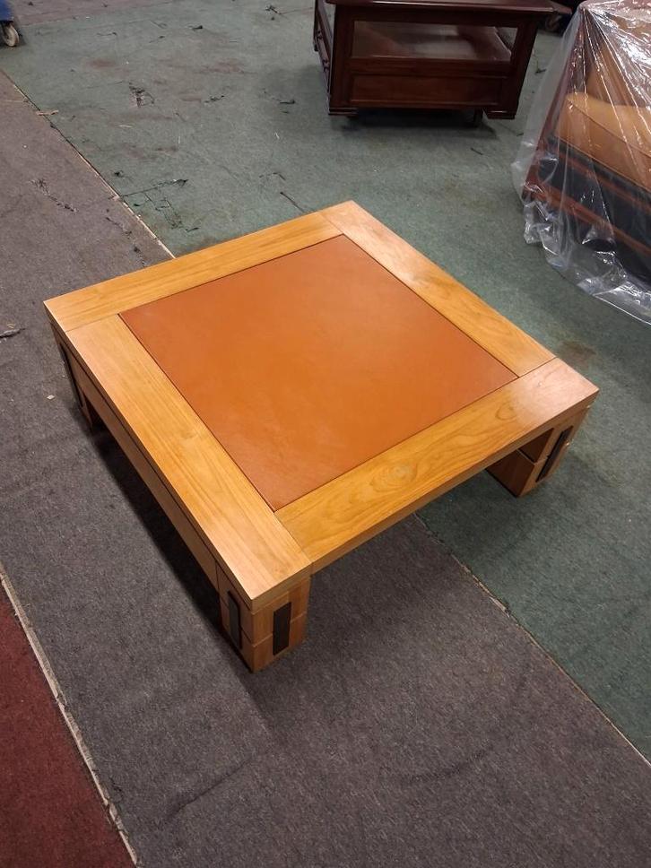 Table basse brutaliste en chêne massif sur mesure., Maison & Meubles, Tables | Tables à manger, Comme neuf, 50 à 100 cm, 50 à 100 cm