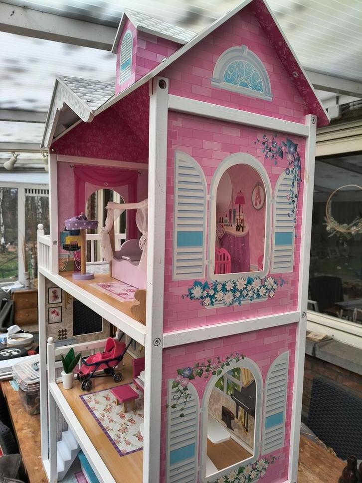 Houten poppenhuis, Kinderen en Baby's, Speelgoed | Poppenhuizen, Gebruikt, Poppenhuis, Ophalen