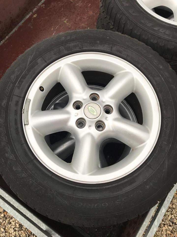 alminium auto velgen 18inch + band goodyear 255/60 R18 112 H, Ophalen, Velg(en)