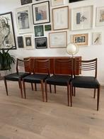 Vintage eetkamerstoelen, set van 4, Huis en Inrichting, Ophalen, Gebruikt
