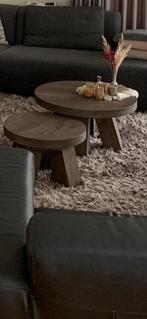 Salon tafeltjes eikenhout, Huis en Inrichting, Tafels | Salontafels, Ophalen, Zo goed als nieuw, Eikenhout