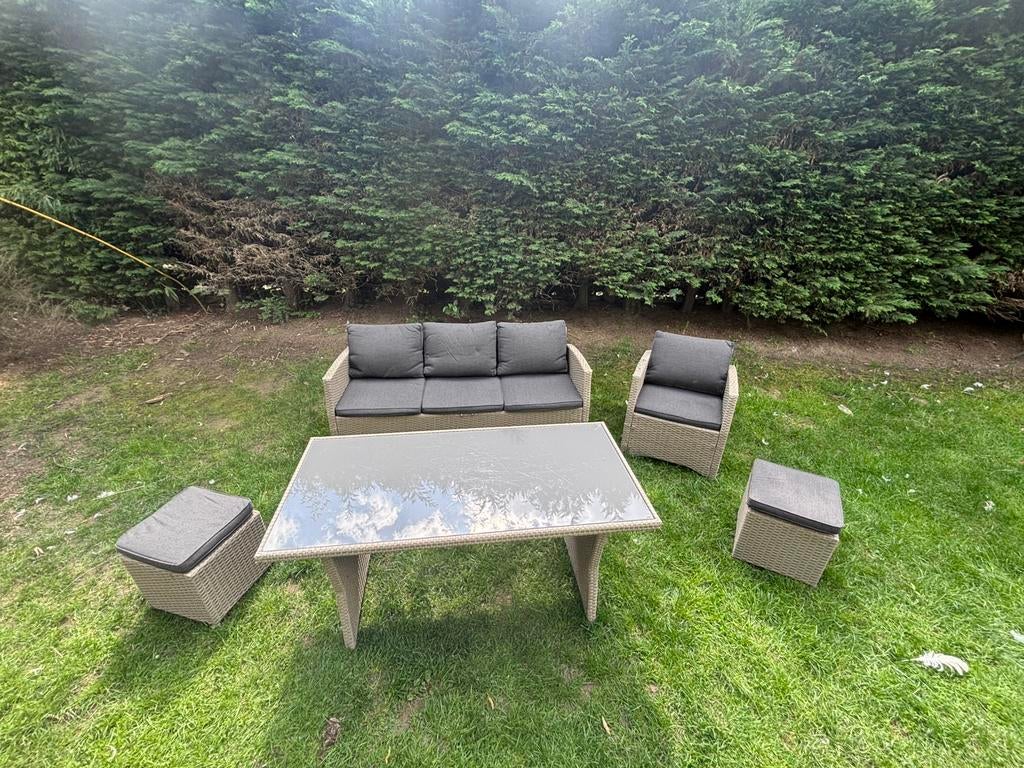 Tuinmeubilair, Tuin en Terras, Tuinsets en Loungesets, Gebruikt, Tuinset, 6 zitplaatsen, Ophalen