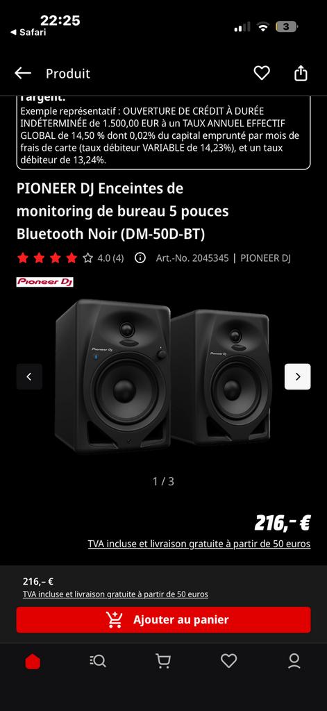 Enceinte Pioneer dj dm 50d-bt, TV, Hi-fi & Vidéo, Enceintes, Enlèvement ou Envoi, Comme neuf