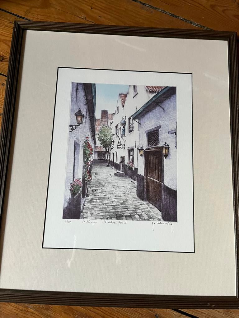 Etsen van R Hebbelinck, Antiek en Kunst, Ophalen of Verzenden