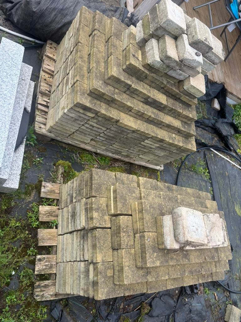 25m2 klinkers en boordstenen, Tuin en Terras, Tegels en Klinkers, Klinkers, Ophalen