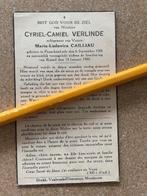 OORLOG 40-45 Passendale Cyriel VERLINDE omgekomen LILLE 1943, Verzamelen, Bidprentjes en Rouwkaarten, Ophalen of Verzenden, Bidprentje