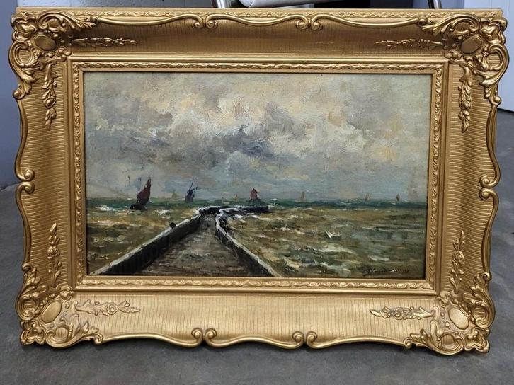 Frans VAN DAMME, marine, Antiek en Kunst, Kunst | Schilderijen | Klassiek, Ophalen of Verzenden