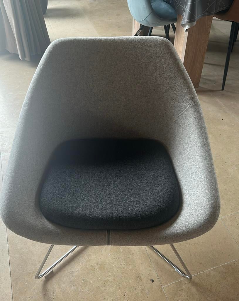 Stijlvolle fauteuil, Huis en Inrichting, Stoelen, Ophalen, Zo goed als nieuw, Grijs