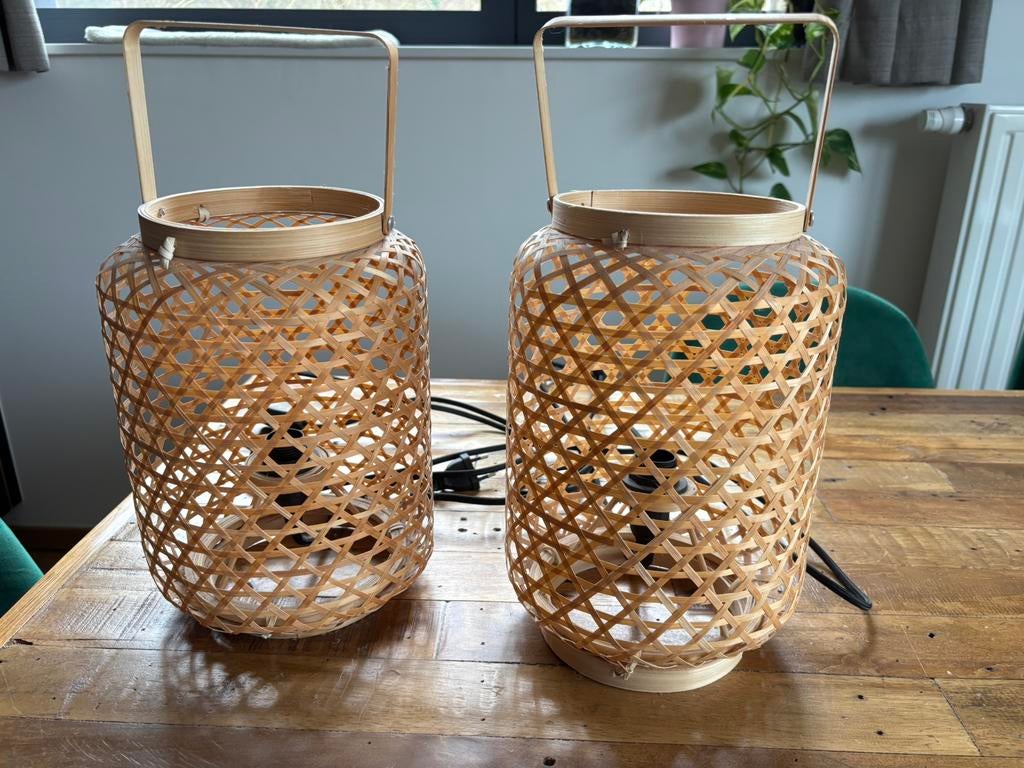 2 lampes chevet bambou La Redoute - Mod. ISKA Coll actuelle., Enlèvement, Comme neuf