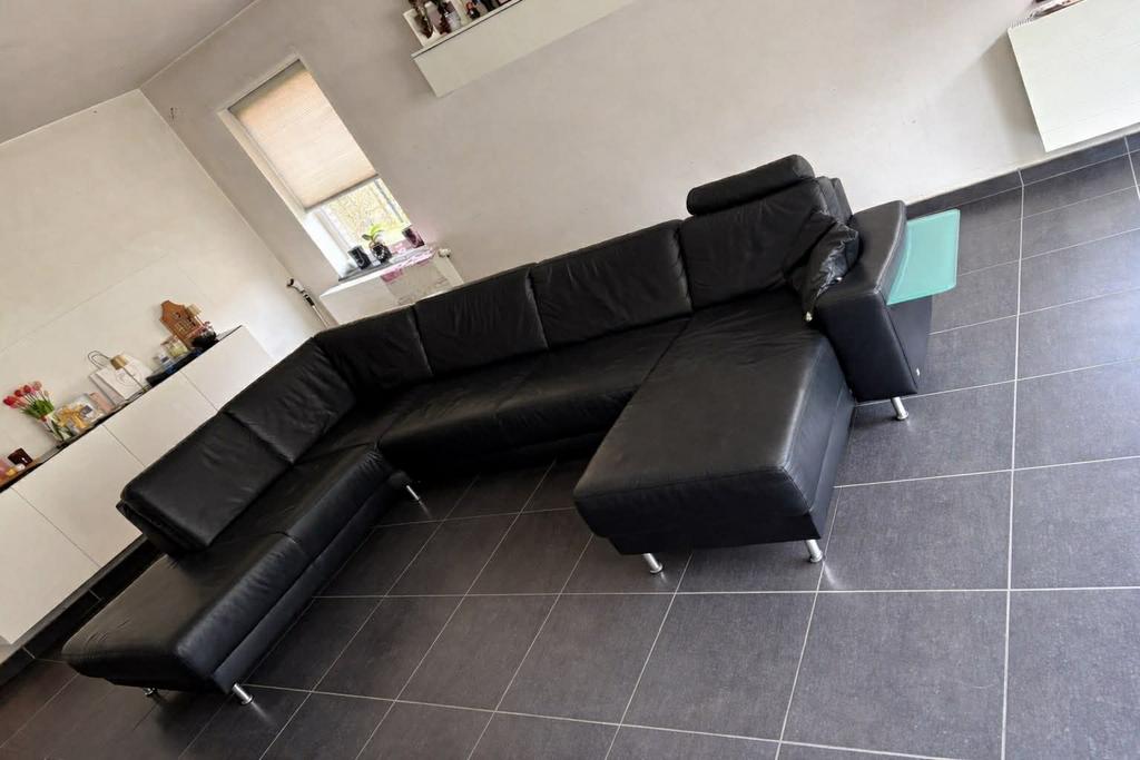 Mustering lederen zetel, Ophalen, Gebruikt, Zwart