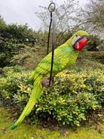 Papegaai Groen, zwembad, vijver, tuin, balkon 50cm, Tuin en Terras, Tuinbeelden, Ophalen of Verzenden, Nieuw, Kunststof, Dierenbeeld