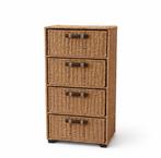 Rotan ladekast met 4 mand-lades, Huis en Inrichting, Kasten | Ladekasten, Ophalen, Overige materialen, Minder dan 50 cm, Boho