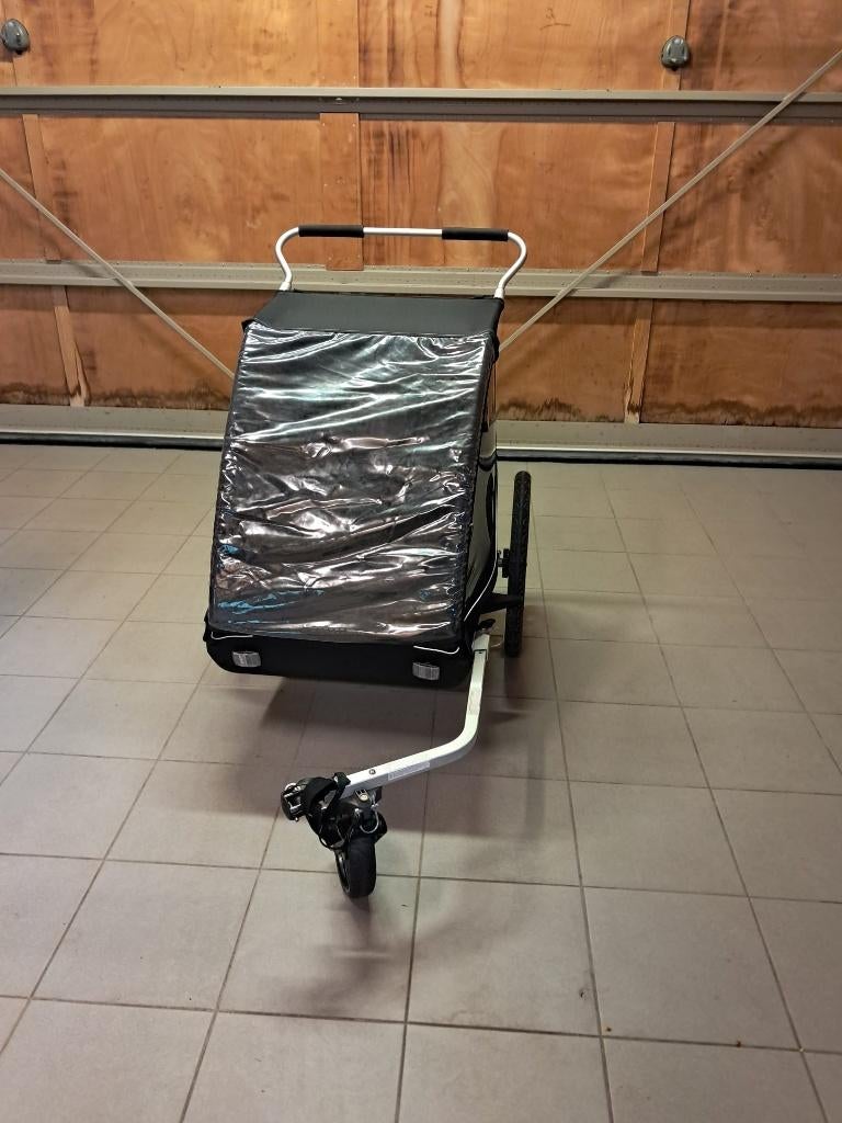 Fietskar Thule coaster xt 2p zwart, Ophalen, Opvouwbaar, Zo goed als nieuw, 40 tot 60 kg