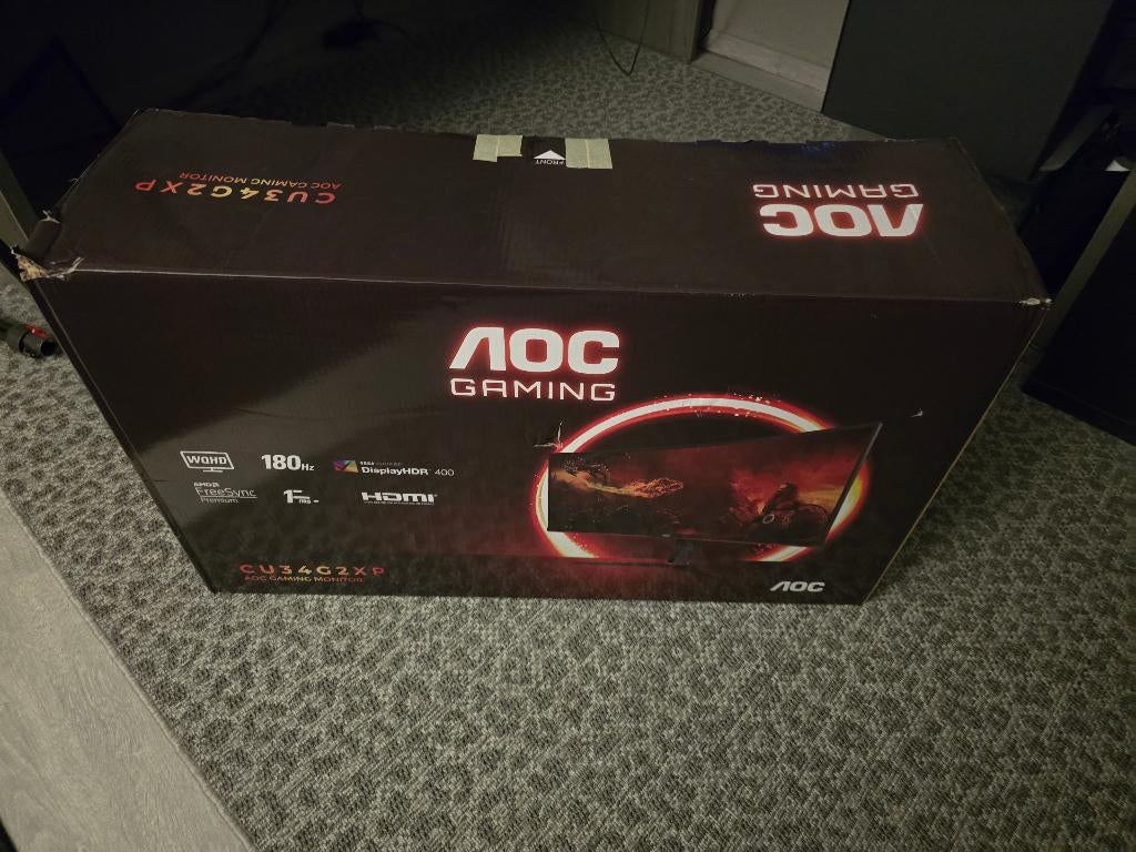 AOC Gaming Monitor - Ultra Wide 34" - Quad HD - 180Hz, Computers en Software, Monitoren, VA, Nieuw, AOC, 1 tot 2 ms