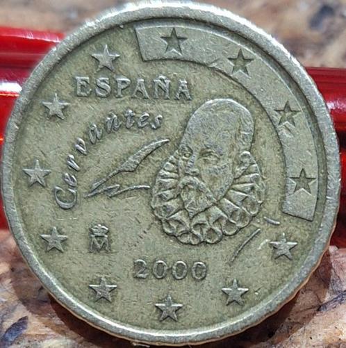 pièce de 50 cents d'Espagne de 2000, Timbres & Monnaies, Monnaies | Europe | Monnaies non-euro, Enlèvement ou Envoi