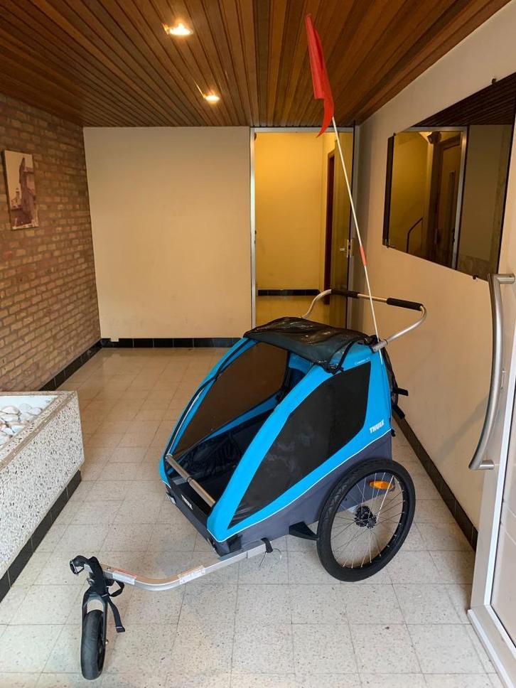Thule coaster xt fietskar / buggy voor 2 kinderen, Fietsen en Brommers, Fietsaccessoires | Aanhangwagens en Karren, Gebruikt, Kinderkar