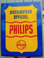 panneau d'affichage vintage en émail double face Philips, Comme neuf, Enlèvement ou Envoi, Panneau publicitaire