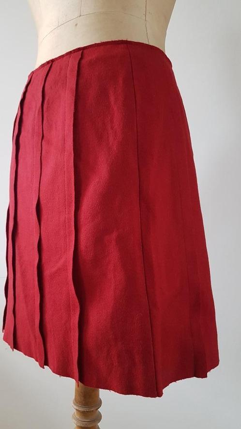 CLAUDIE PIERLOT - Jolie jupe plissée - T.3, Kleding | Dames, Rokken, Gedragen, Maat 38/40 (M), Rood, Ophalen of Verzenden