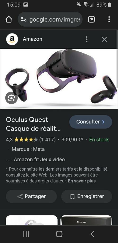 oculus quest 1, Consoles de jeu & Jeux vidéo, Virtual Reality, Utilisé, Autres plateformes, Lunettes VR, Enlèvement