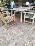 Teak houten tuinset opknapper, Tuin en Terras, Ophalen, Zo goed als nieuw, Hout, Tuinset