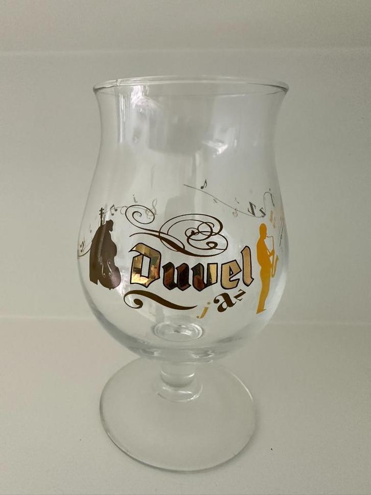 DUVEL glas JAZZ, Verzamelen, Glas en Drinkglazen, Gebruikt, Bierglas, Ophalen of Verzenden