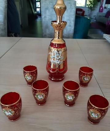 Service à liqueur de Murano 1 Carafe et 6 verres beschikbaar voor biedingen