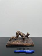 Antieke bronzen zoekende golfer, Antiek en Kunst, Ophalen, Brons