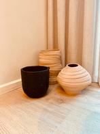 2 beige bloempotten H&M Home, Ophalen, Gebruikt, Rond, Binnen