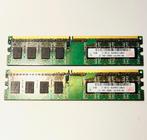 RAM geheugen 1 Gb (2x) DDR2, Computers en Software, RAM geheugen, 1 GB of minder, Ophalen of Verzenden, Zo goed als nieuw, DDR2