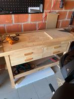 Houten werkbank met spanschroef, Doe-het-zelf en Bouw, Werkbanken, Ophalen, Zo goed als nieuw