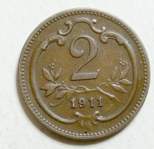 Av currency OOSTENRIJK KM #2801 „2 HELLER FRANZ J.” UIT 1911, Postzegels en Munten, Munten | Europa | Niet-Euromunten, Losse munt