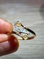 Bague or 18k & diamant (année 30/40) T51, Bijoux, Sacs & Beauté, Bijoux anciens, Enlèvement ou Envoi, Or, Bague, Doré