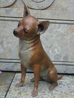 Standbeeld van een hond de: CHIWAWA IN BRONZE., Tuin en Terras, Tuinbeelden, Ophalen, Nieuw, Overige materialen, Dierenbeeld