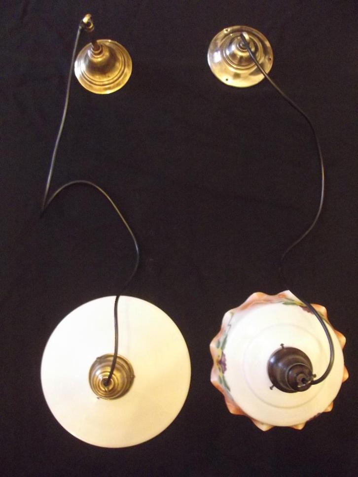 Oude glazen lampenkapjes, Antiek en Kunst, Curiosa en Brocante, Ophalen of Verzenden