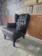 Prachtige authentieke chesterfield fauteuil, Huis en Inrichting, Ophalen of Verzenden, Gebruikt, Leer