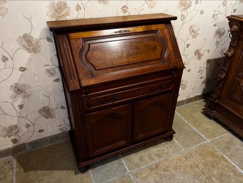 Vol eiken secretaire, Huis en Inrichting, Kasten | Secretaires, Gebruikt, Ophalen