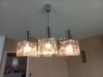 grote luster glas en metaal, Ophalen, Gebruikt, Glas
