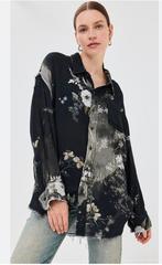 R13 zwart gebloemd hemd 640 eur, Verzenden, Zo goed als nieuw, Maat 38/40 (M), Zwart