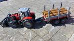 Bruder Massey Ferguson 7480 tractor met voorlader, houttrans, Ophalen, Zo goed als nieuw