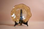 Art deco fruit gebak schaal amber glas, Antiek en Kunst, Antiek | Servies compleet, Ophalen of Verzenden