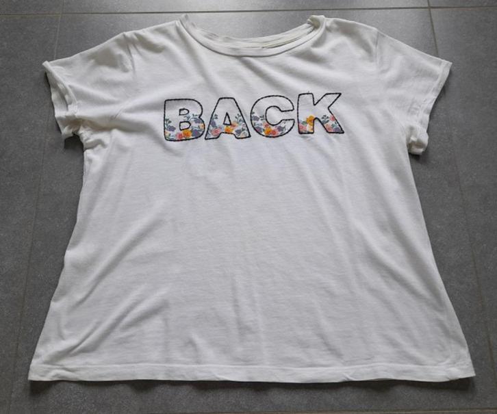 Witte T-shirt BACK, Kleding | Dames, T-shirts, Zo goed als nieuw, Wit, Korte mouw, Ophalen of Verzenden