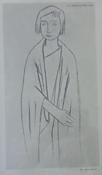 GERARD HERMANS / JONGE VROUW / ZW-W OFFSETLITHO / 42x27cm, Ophalen of Verzenden