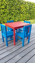 Houten tafeltje, 4 houten stoelen Ikea, Ophalen, Gebruikt, Stoel(en)