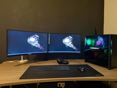 PC Gaming Haut de Gamme + 2 Écrans AORUS CV27Q 27" Incurvés, Computers en Software, Desktop Pc's, Gebruikt, 3 tot 4 Ghz, SSD, 32 GB