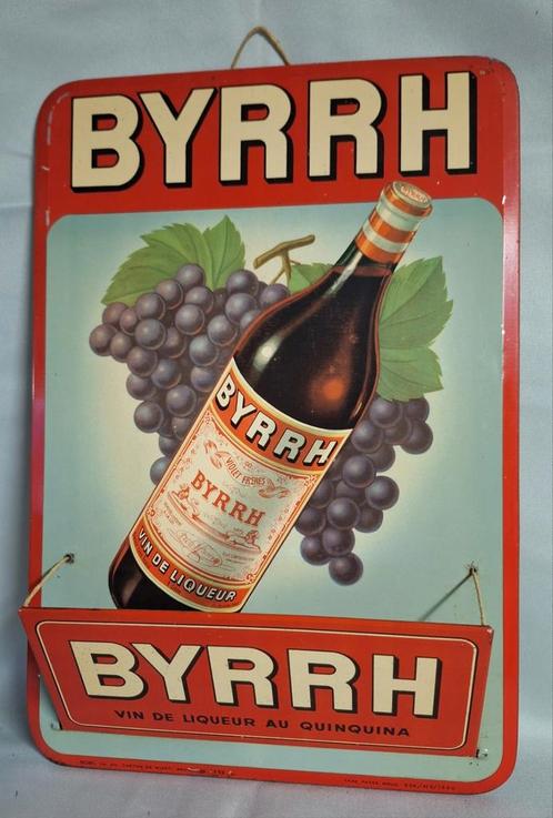 Porte-lettres publicitaire en étain 1950 Byrrh Vin Quinquina, Collections, Marques & Objets publicitaires, Utilisé, Panneau publicitaire