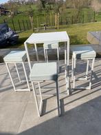 4 barstoelen barkrukken + bartafel, Tuin en Terras, Ophalen