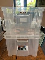 2 plastiek opbergboxen met deksel, Huis en Inrichting, Ophalen, Gebruikt