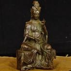 Antieke bronzen beeld van Avalokiteshvara Bodhisattva, Antiek en Kunst, Antiek | Brons en Koper, Ophalen of Verzenden, Brons